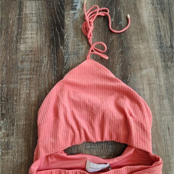 Significant Other Hallie Dress in Watermelon Size 6 NWT Halter Cut Out Midi - Picture 5 of 16